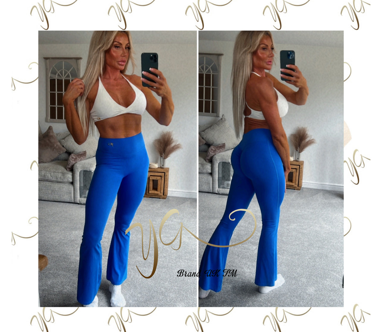 Blue booty flares