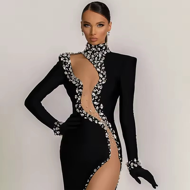 High Split Crystal Dress
