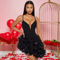 Ruffles Sleeveless Bodycon Mini Pleated Dress
