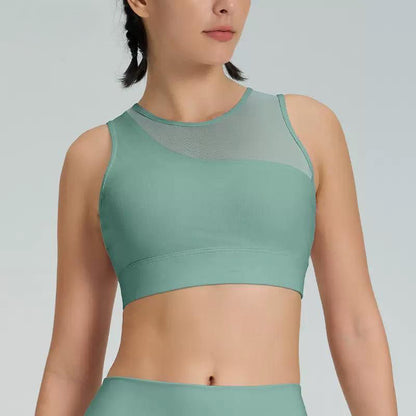 Mesh Shoulder Crop Top