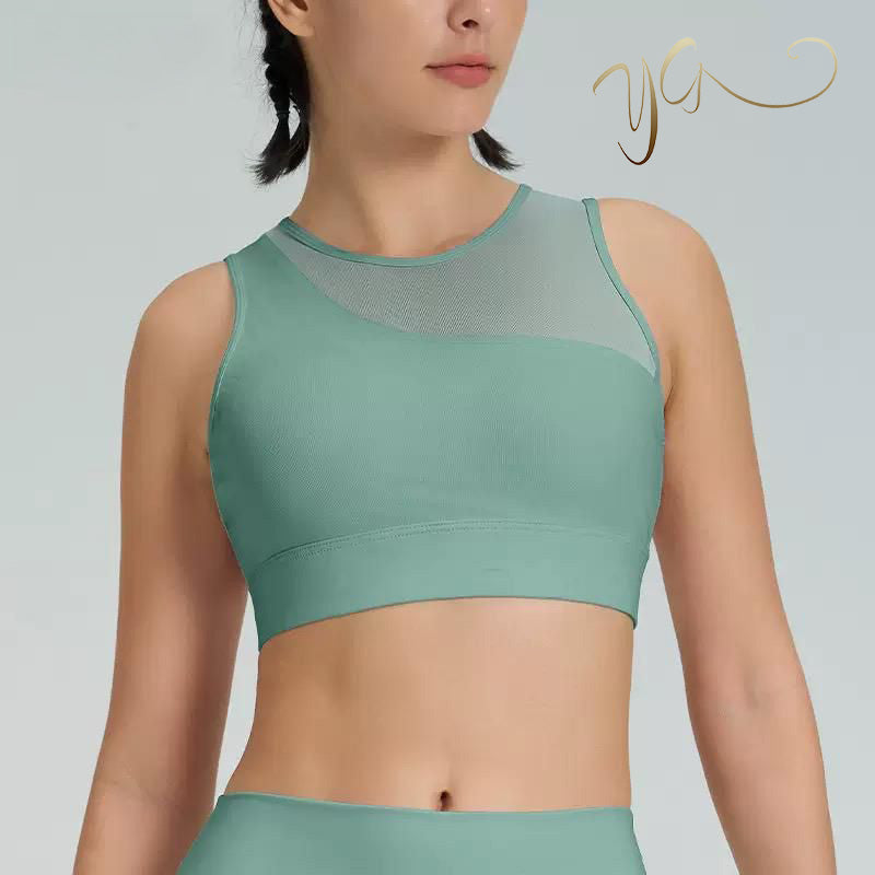 Mesh Shoulder Crop Top