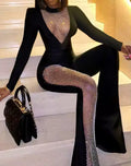 Mesh and Black Jumsuit
