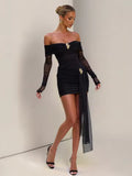 Sequined Splice Mini Dress
