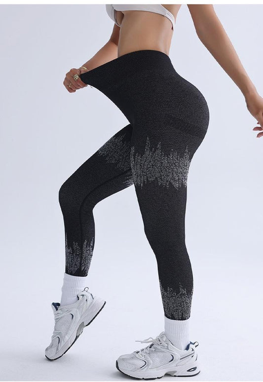 Black and Floral Pattern Leggings