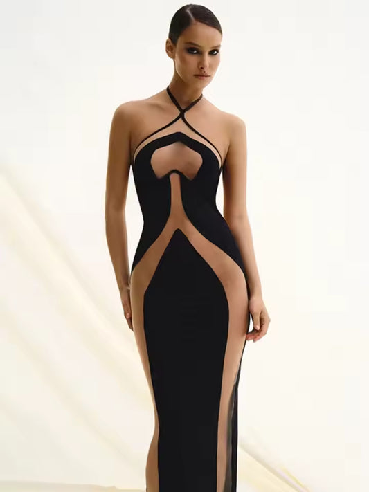 Backless See Through Dress