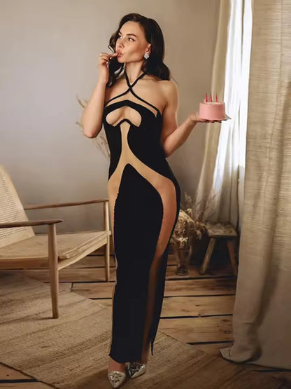 Backless See Through Dress