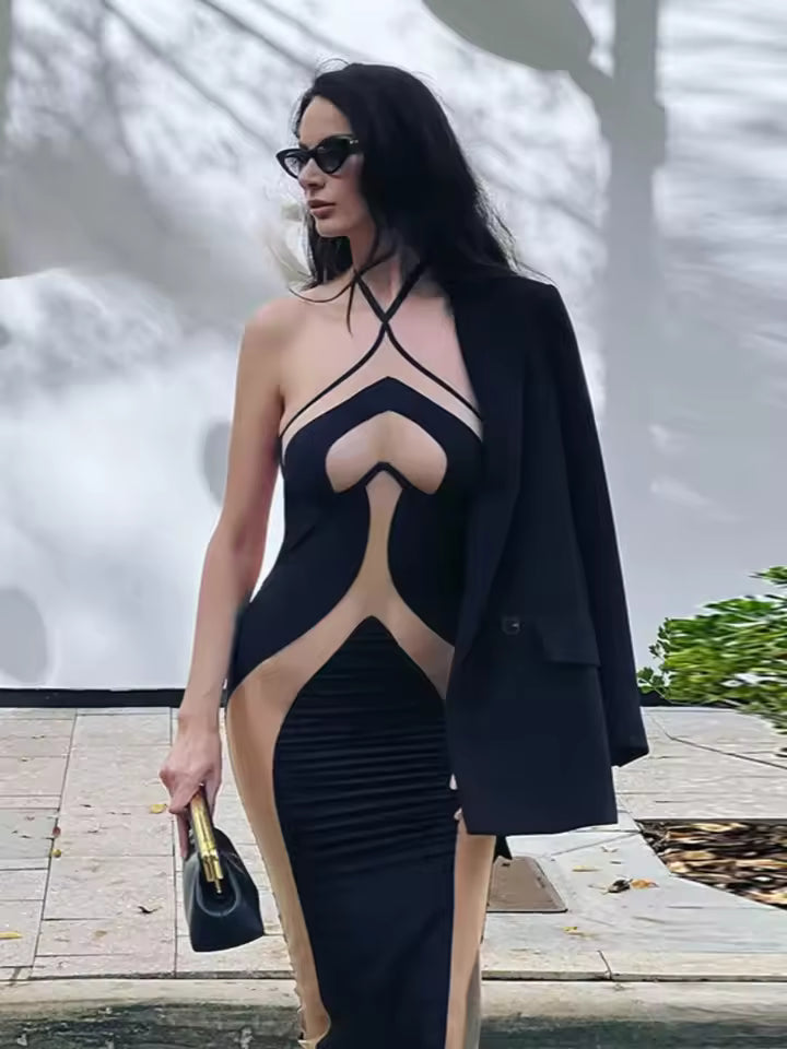 Backless See Through Dress