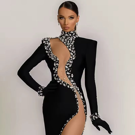 High Split Crystal Dress