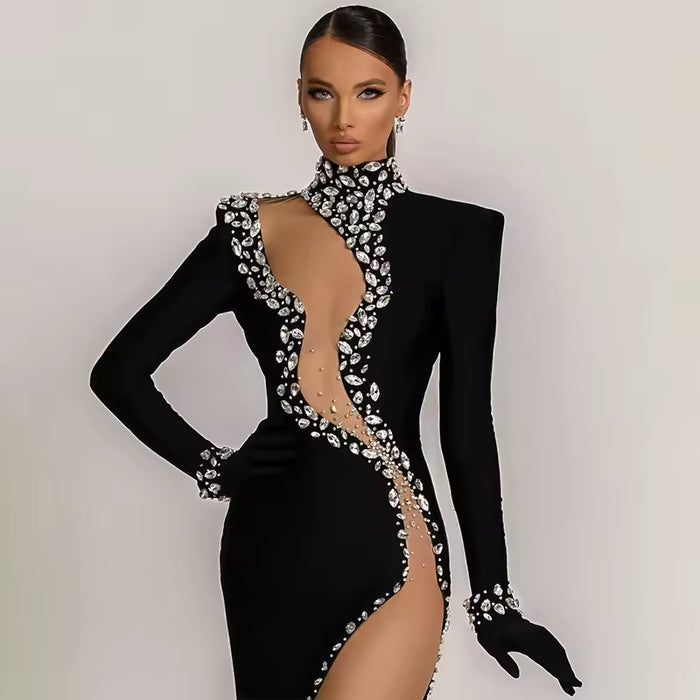 High Split Crystal Dress