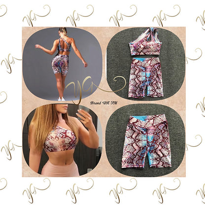 Snakeskin effect short set