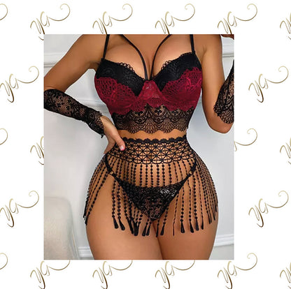 Tassel lingerie set (lace gloves included)1