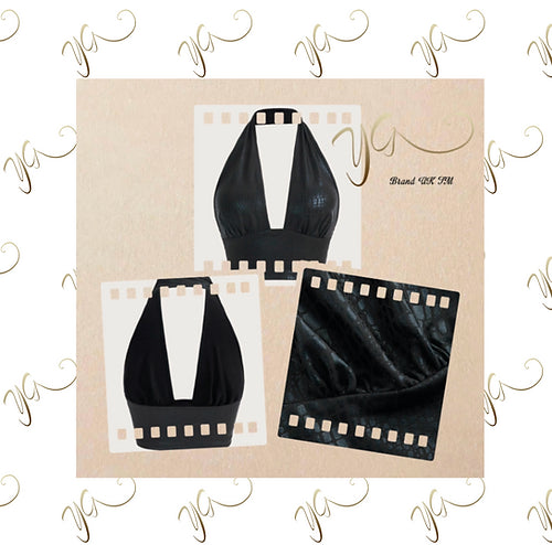 Wet look halter top