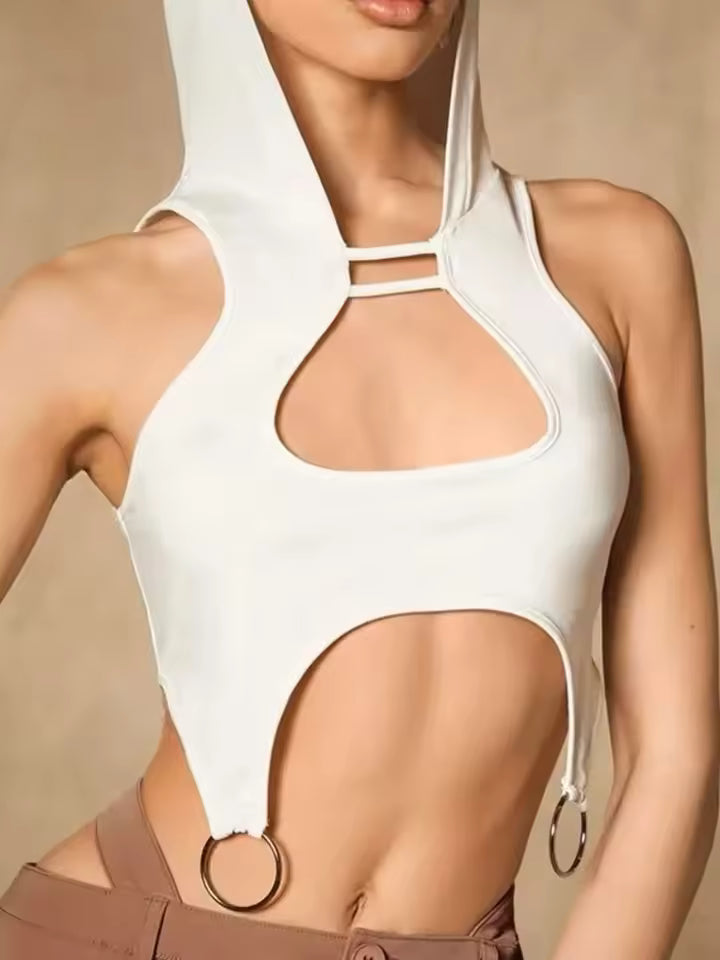 Cropped T Shirt Hoodie