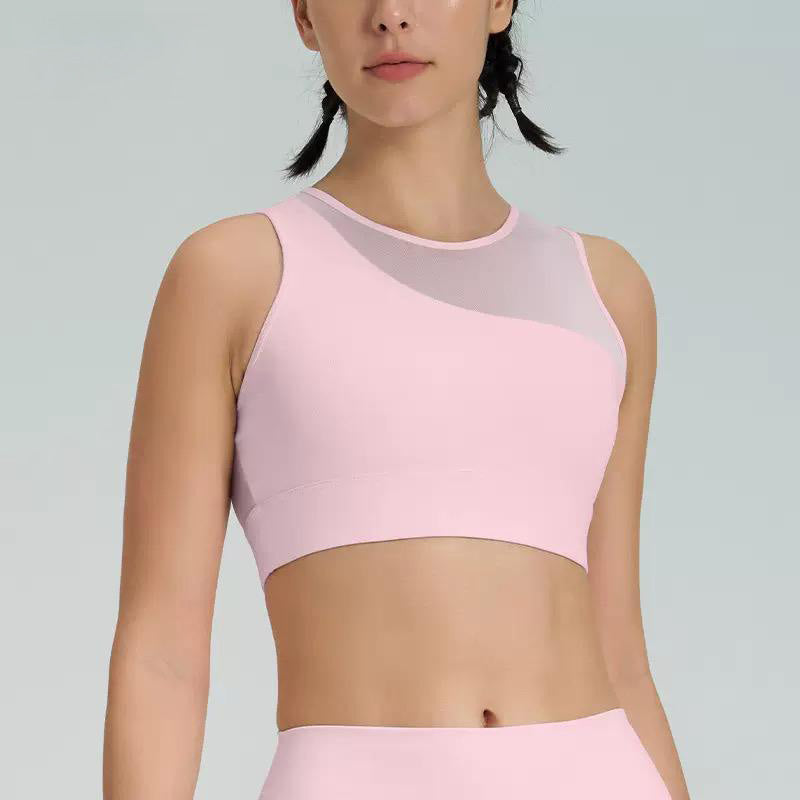 Mesh Shoulder Crop Top