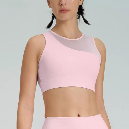 Mesh Shoulder Crop Top
